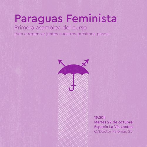 Primera asamblea del curso. Paraguas feminista