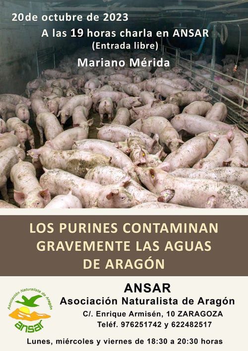 Charla "Los purines contaminan gravemente las aguas de Aragón"