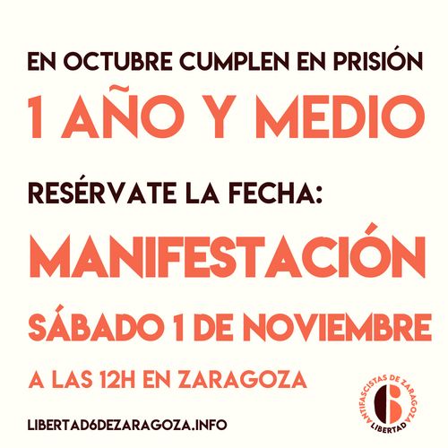 Manifestación por los 6 de Zaragoza: 1 año y medio en prisión
