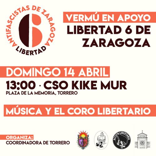 Vermú en apoyo "Libertad 6 de Zaragoza"