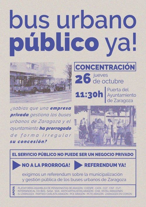 Concentración: Bus urbano público ya!