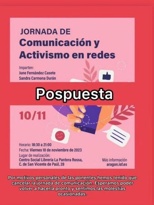 [CANCELADA] Comunicación y activismo en redes