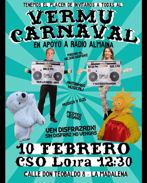 Vermú carnavalero por las radios libres (¡sin tu disfraz no vengas!)