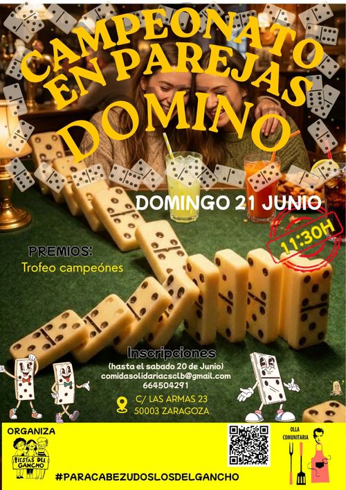 CAMPEONATO EN PAREJAS DOMINO FIESTAS POPULARES DEL GANCHO 2026