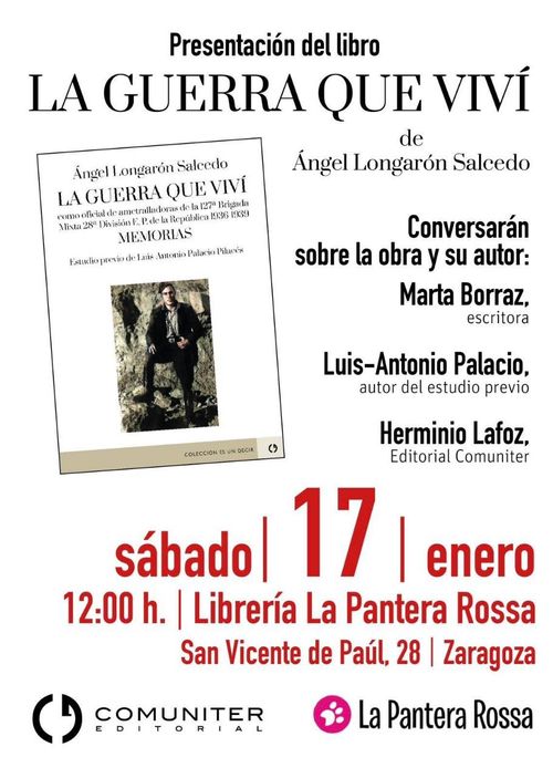 Comuniter presenta 'La guerra que viví como oficial de ametralladoras de la 127ª Brigada Mixta 28ª división E.P. de la República 1936-1939' 
