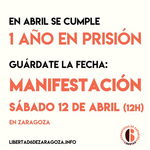 Manifestación Libertad 6 de Zaragoza: 1 año en prisión