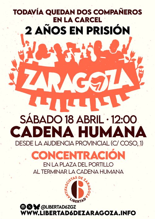 Cadena humana y concentración por la libertad de los 6 de Zaragoza