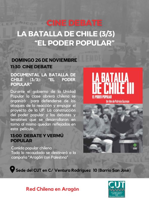 Cine debate: "La batalla de Chile. El poder popular"