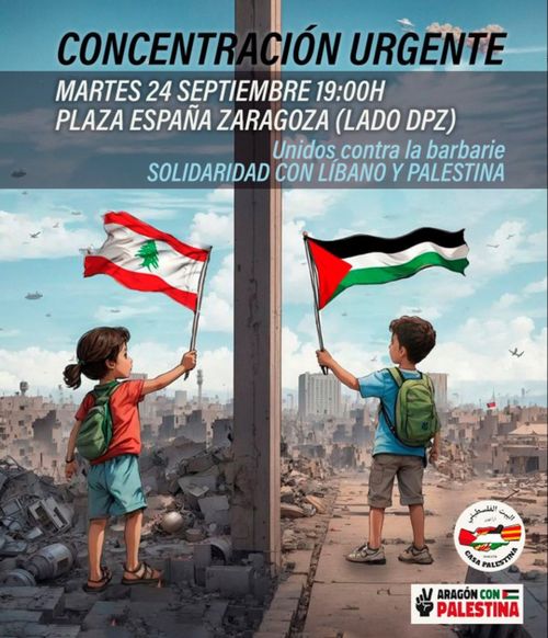 Concentración urgente: Solidaridad con Líbano y Palestina 