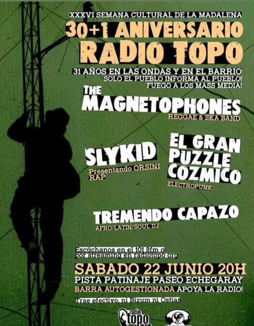 Concierto Radio Topo: The Magnetophones + Slykid + El gran puzzle cozmico + Tremendo Capazo