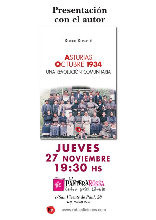 'Asturias Octubre 1934 una revolución comunitaria', con Rocco Rossetti 