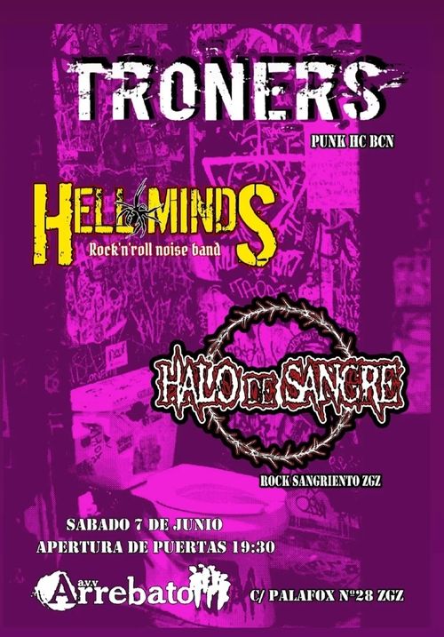 Concierto: Troners + Hell minds + Halo de sangre
