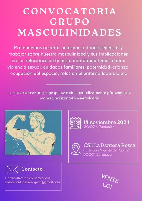 Convocatoria Grupo Masculinidades