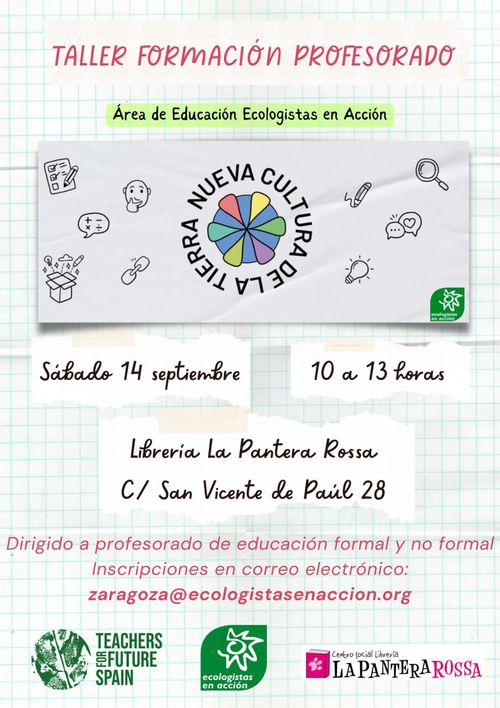 TALLER FORMACIÓN PROFESORADO: NUEVA CULTURA DE LA TIERRA