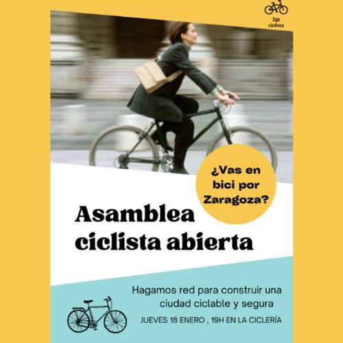 Asamblea ciclista abierta ¿Vas en bici por Zaragoza?