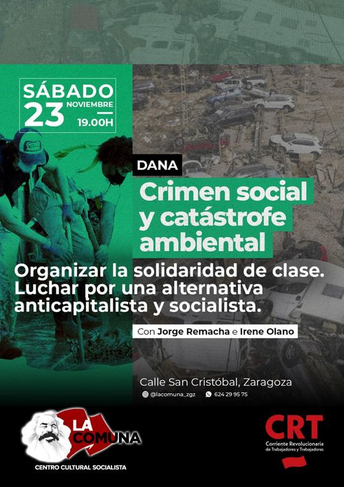 Charla Crisis social y catástrofe ambiental, organizar la solidaridad de clase. Por una salida anticapitalista.