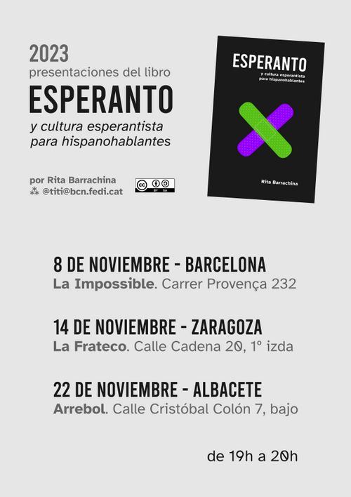 Cartel de presentación del libro "Esperanto y cultura esperantista para hispanohablantes".